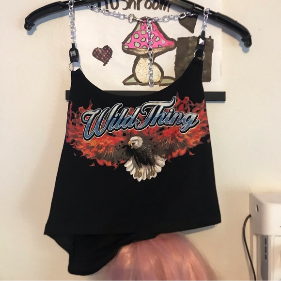 CURRENT MOOD size medium chain halter top crop top - Picture 4 of 14